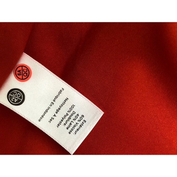 Talbots Women's Orange Boucle Ladies Collarless Wool Blend Jacket Gold Buttons - Picture 6 of 11